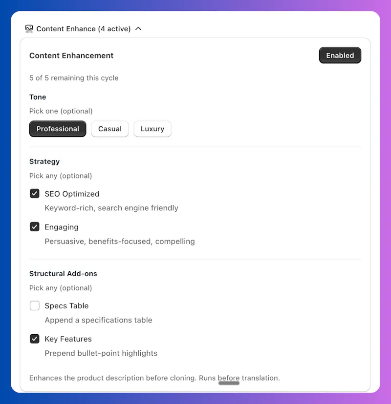 Cloneify/Kopy‑fy Import & Copy Products screenshot 5
