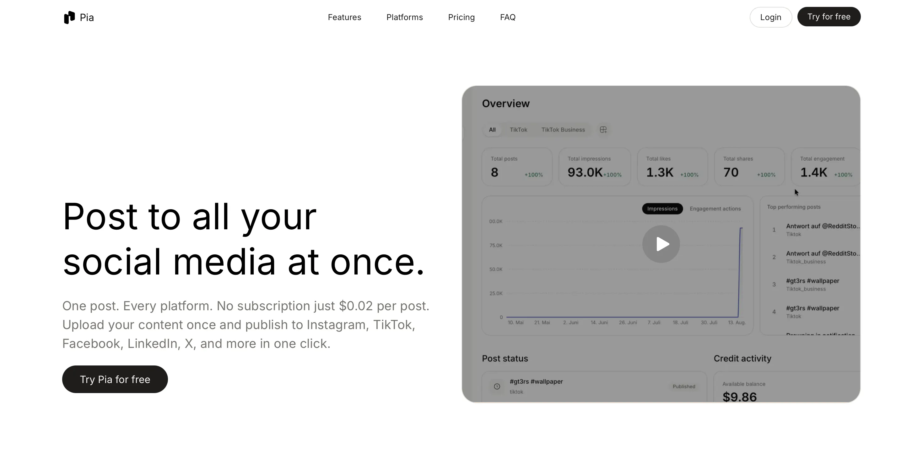 Pia - Social Media Scheduler gallery image