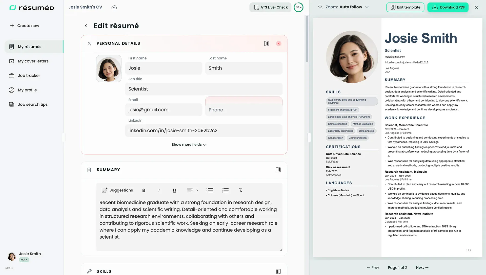 Résuméd Free CV Creator gallery image