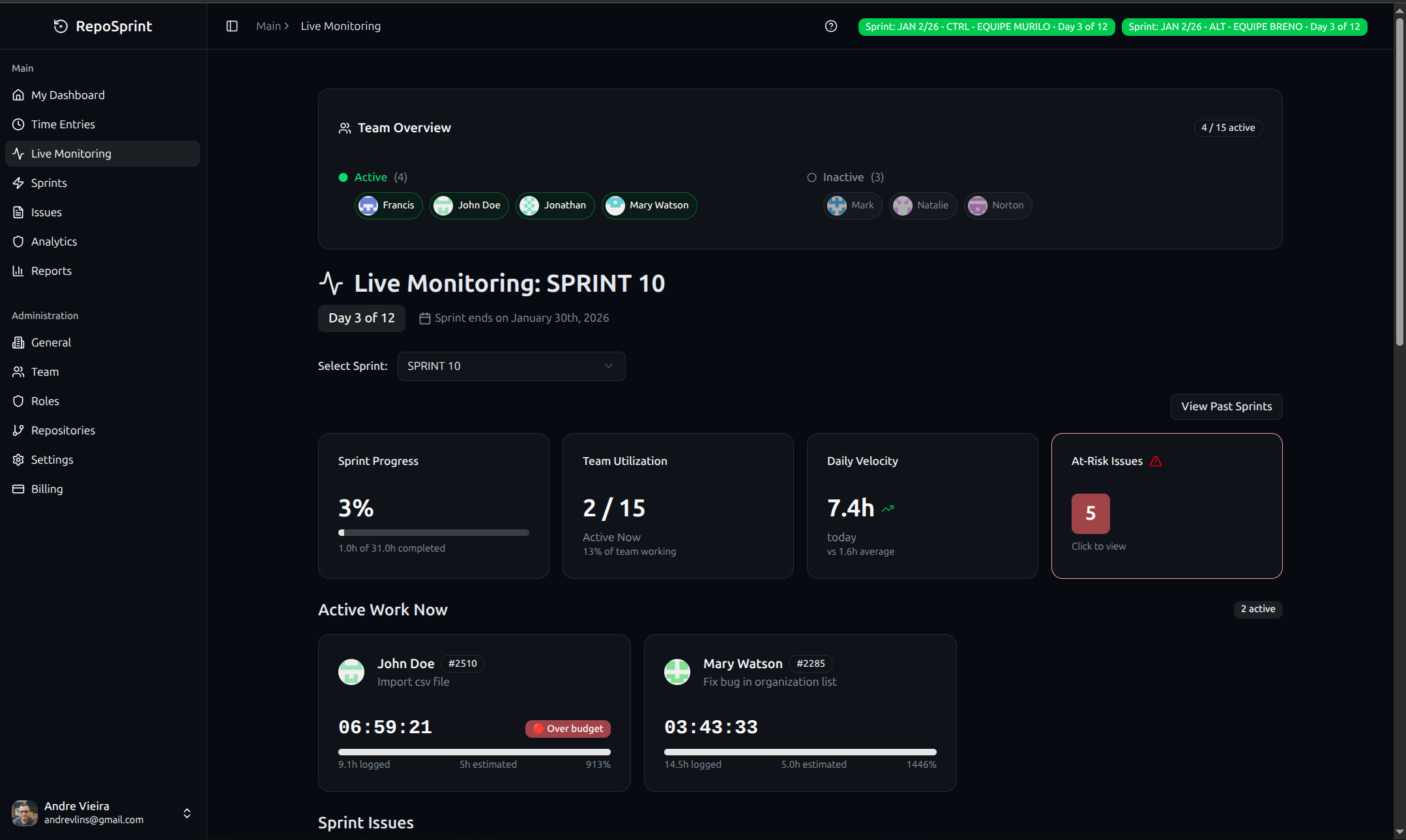 RepoSprint - Screenshot 3 showing product features and functionality