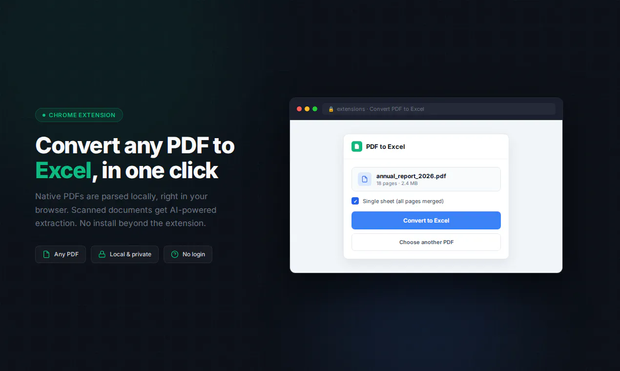 Convert PDF to Excel gallery image