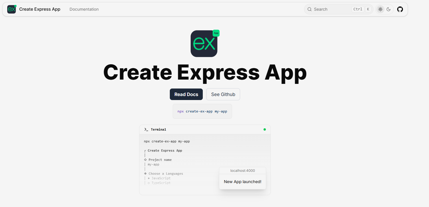 Create Express App gallery image