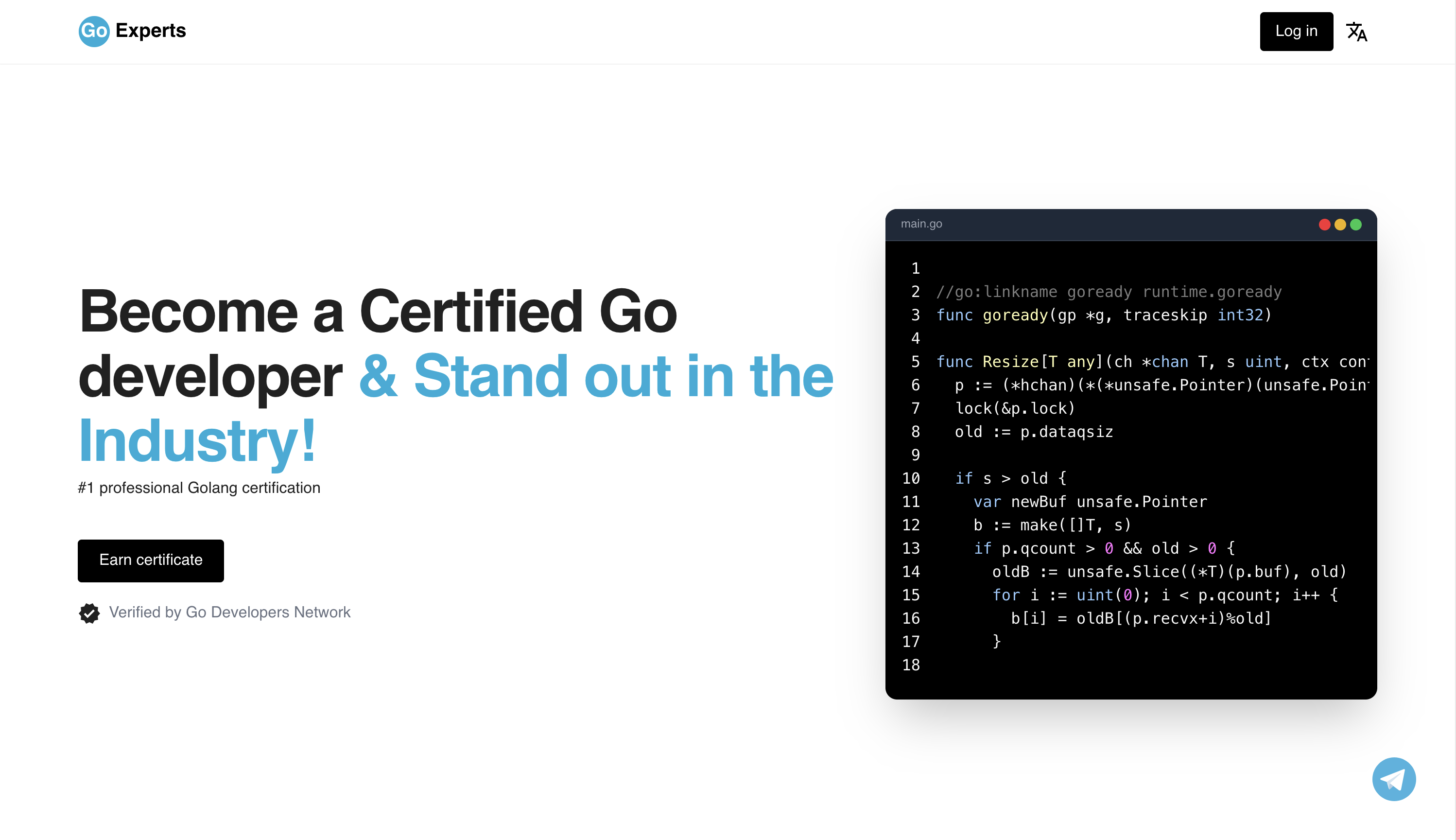 GoExperts - Main screenshot showing features and interface