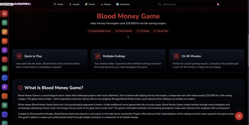 Média Jeu d'argent de sang - Clicker d'horreur psychologique 2