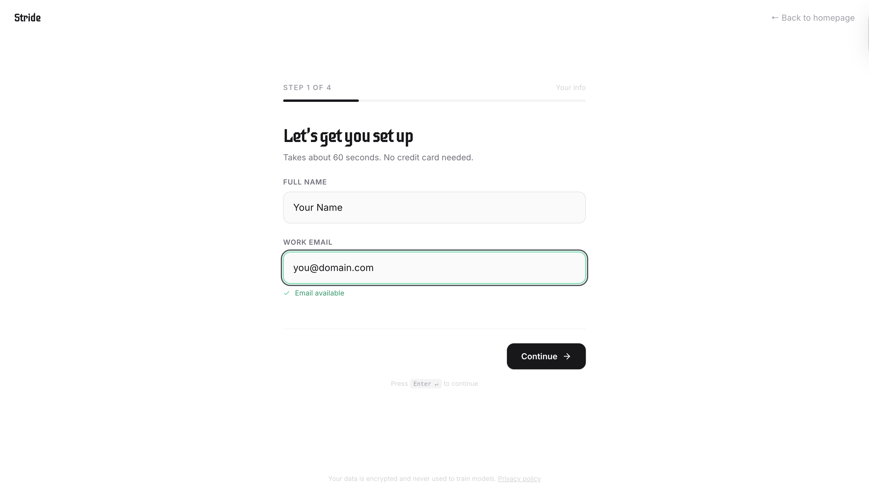 Stride - Screenshot 3 showing product features and functionality