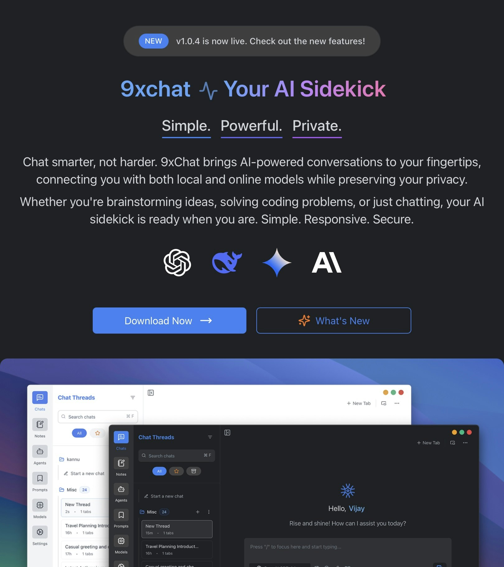 9xchat - AI Sidekick-Multi-LLM werkruimte media 3