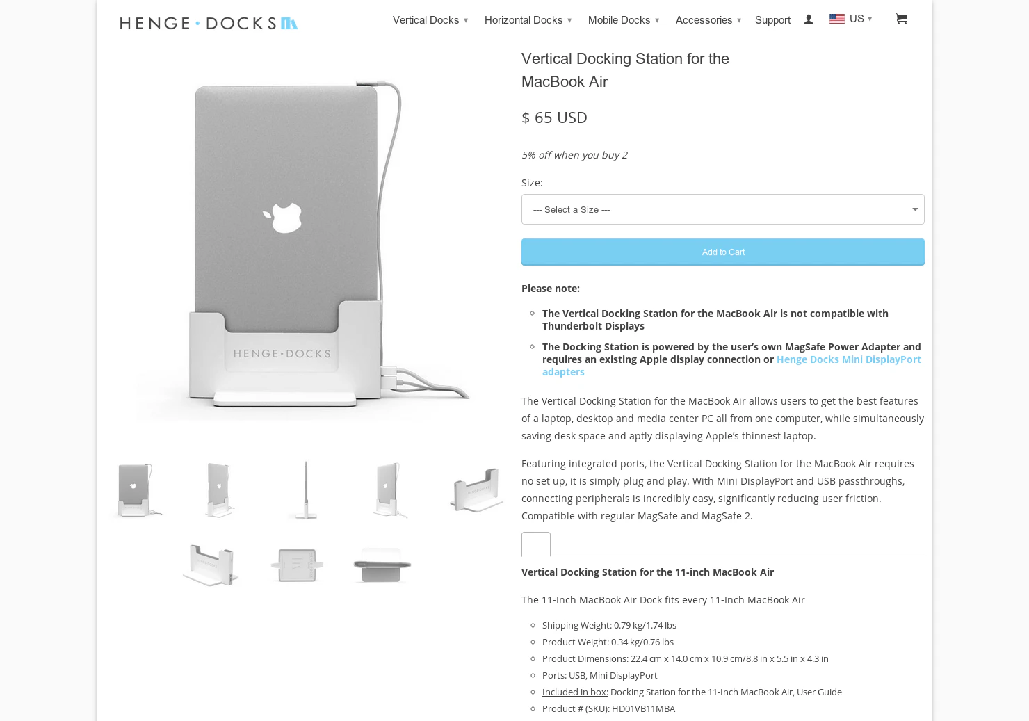 MacBook Air Vertical Dock
