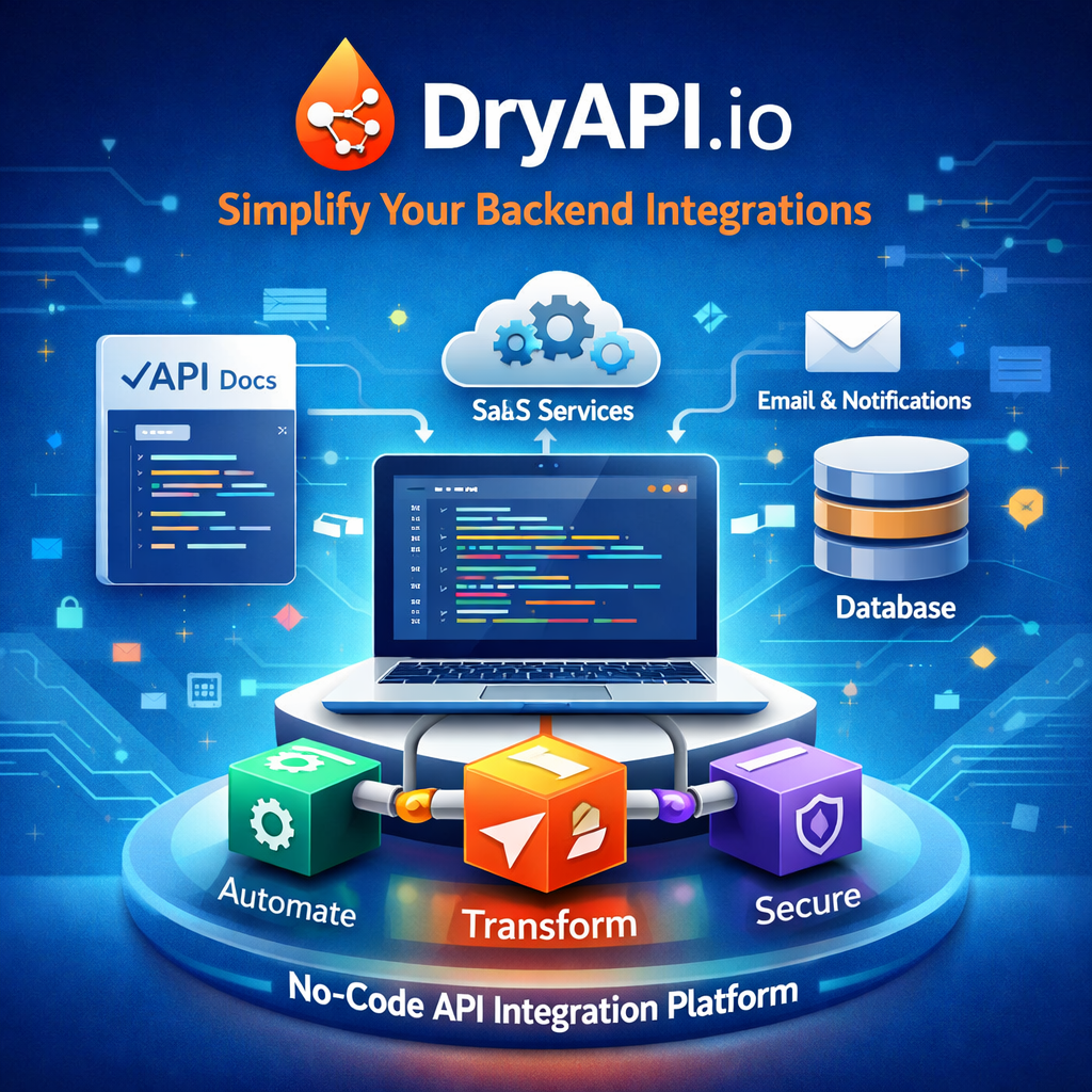 dryapi:Instant API Responses for Testing - Product Hunt launch logo and brand identity