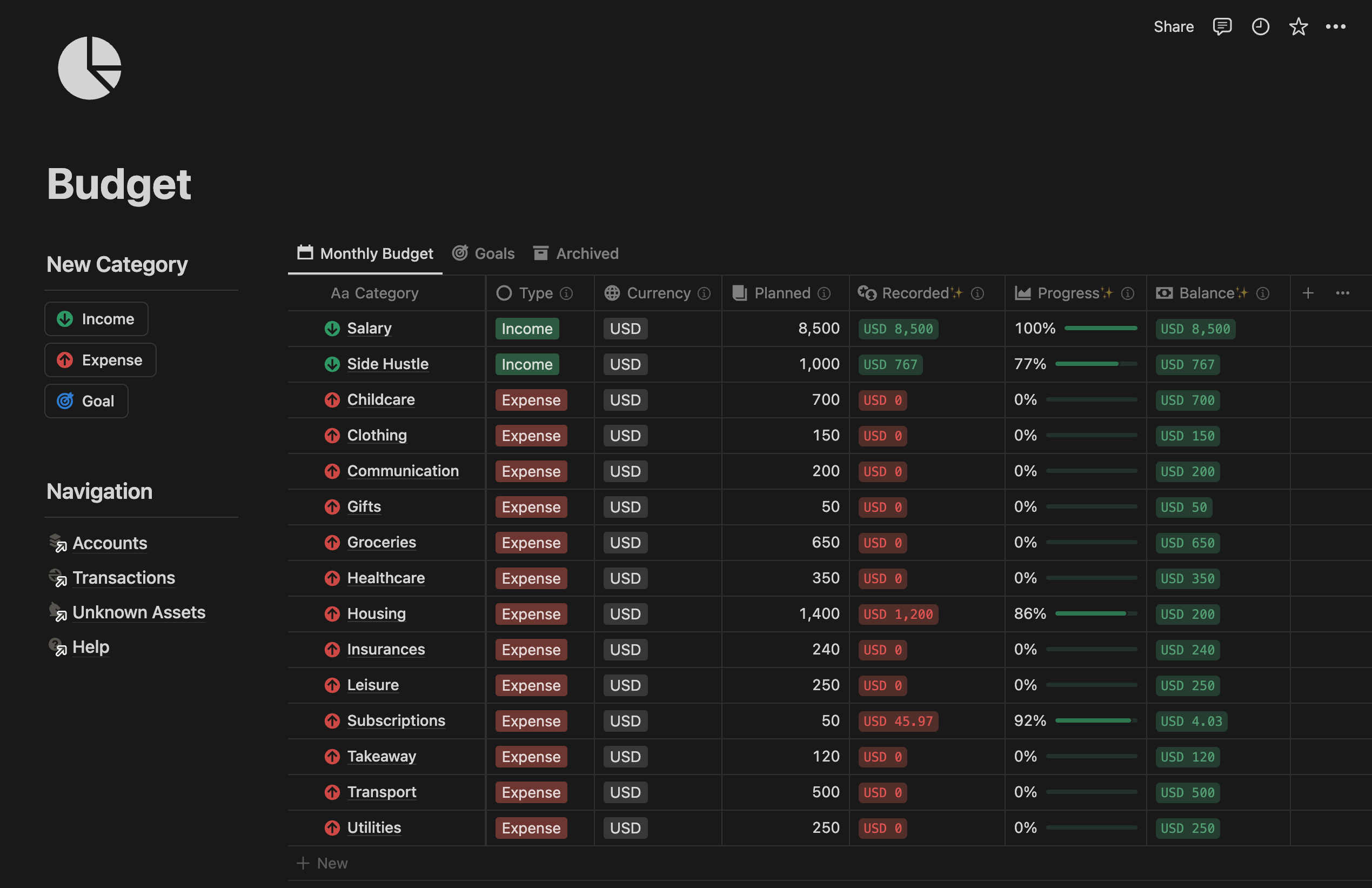 Notion Finance Tracker gallery image