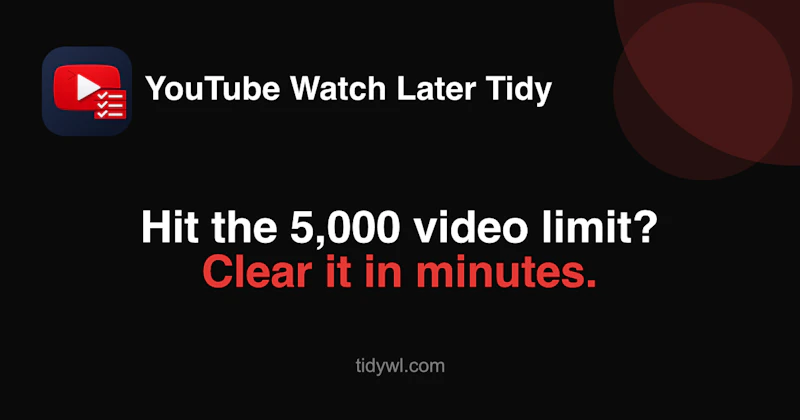 YouTube Watch Later Tidy screenshot 3