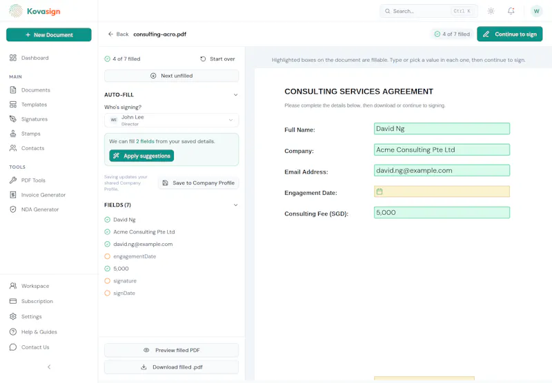 Kovasign screenshot 4