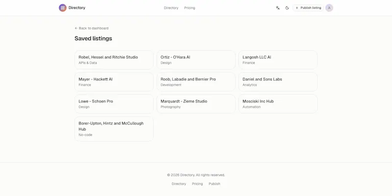 Next.js 15 Directory Boilerplate screenshot 2