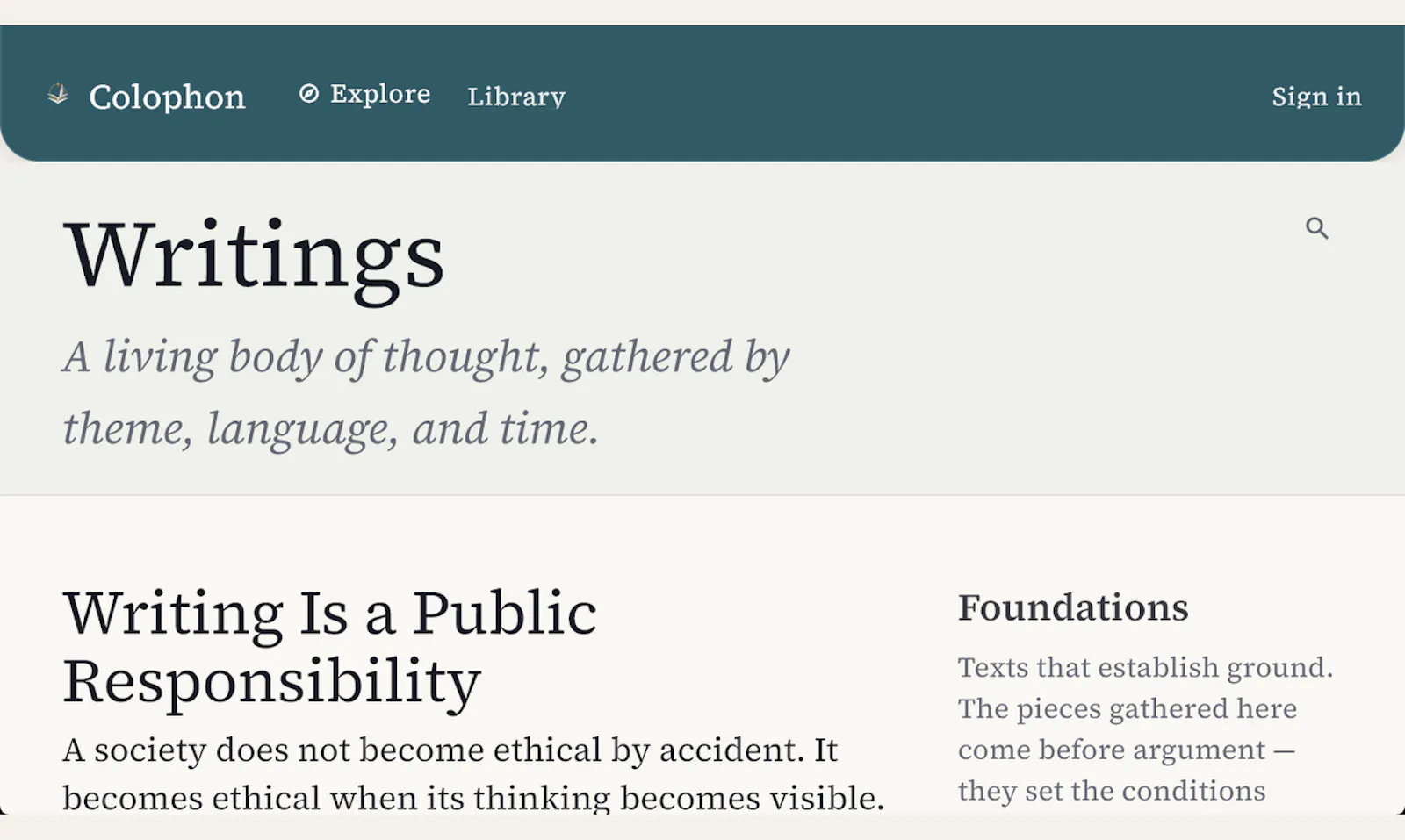 Colophon screenshot 2