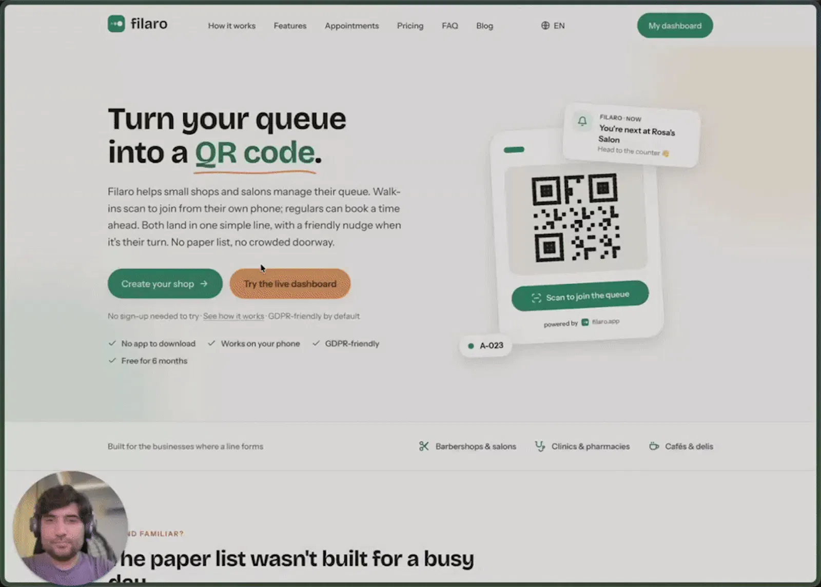Filaro screenshot 1 (video preview)