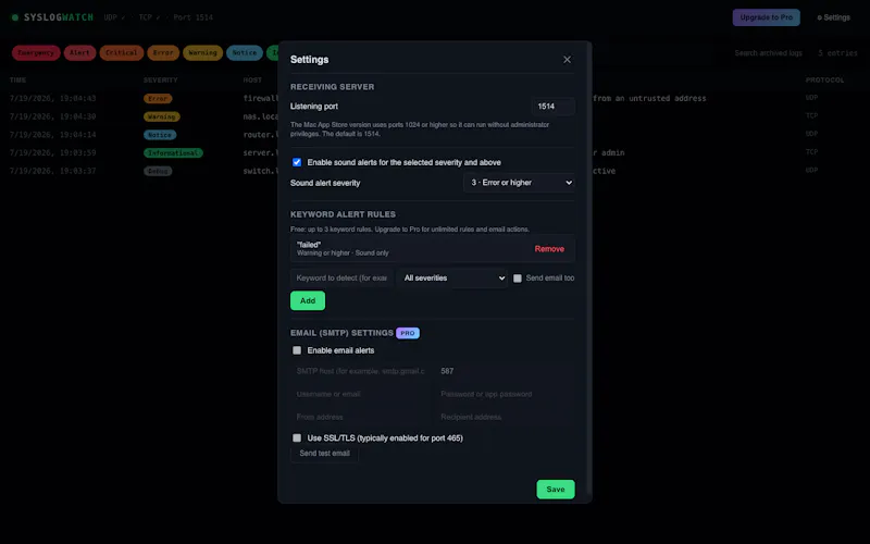 SyslogWatch screenshot 3