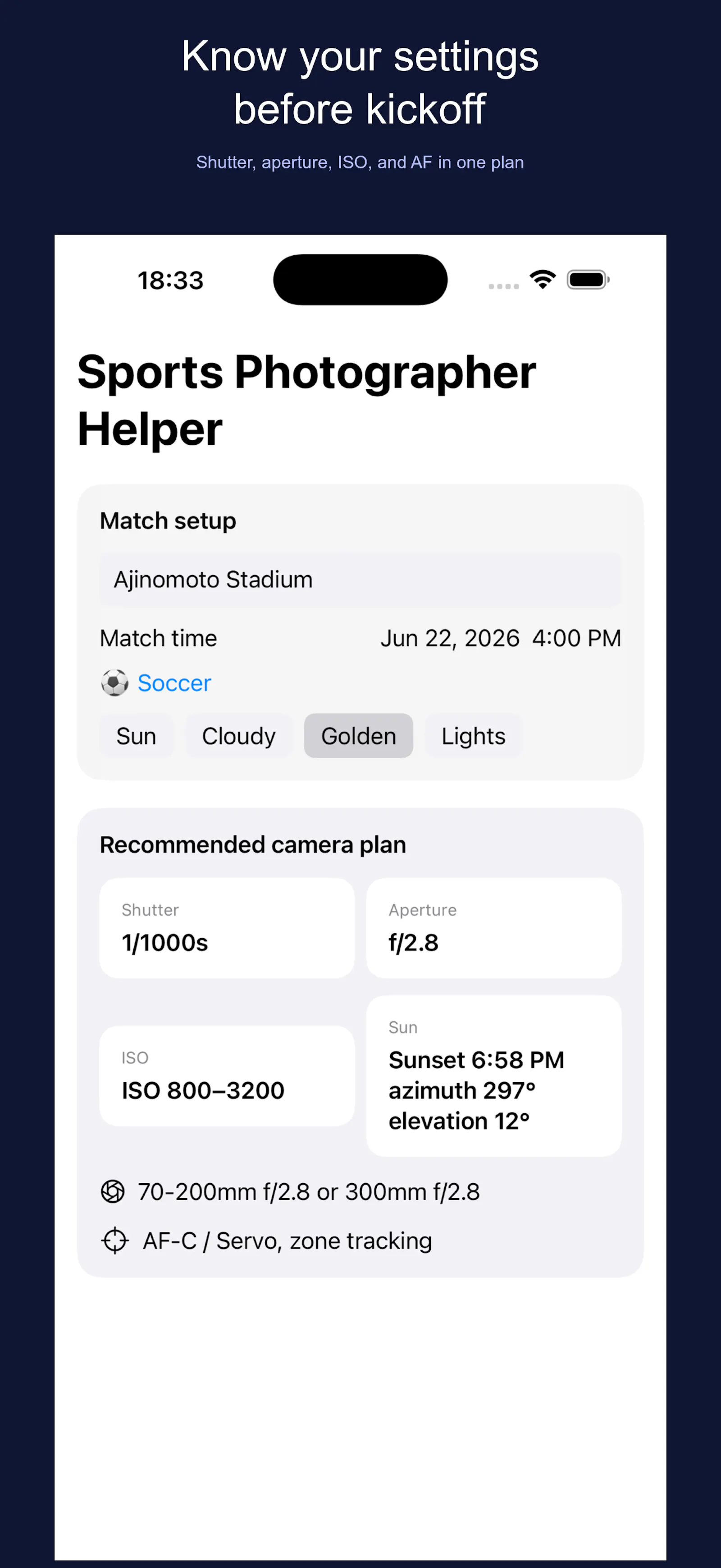 Sports Photographer Helper screenshot 1