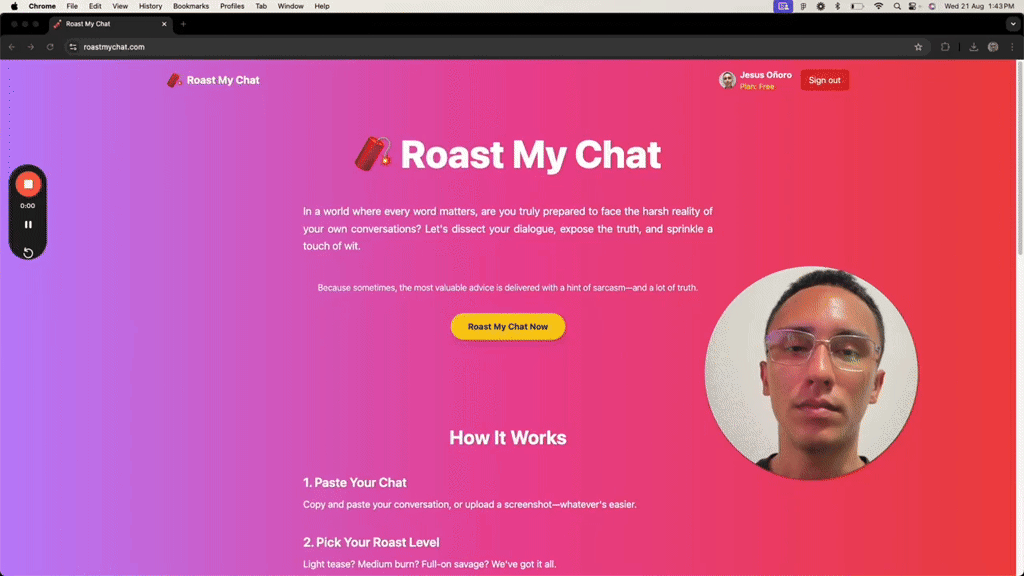 startuptile Roast My Chat-Get roasted based on your chats and elevate your chat game