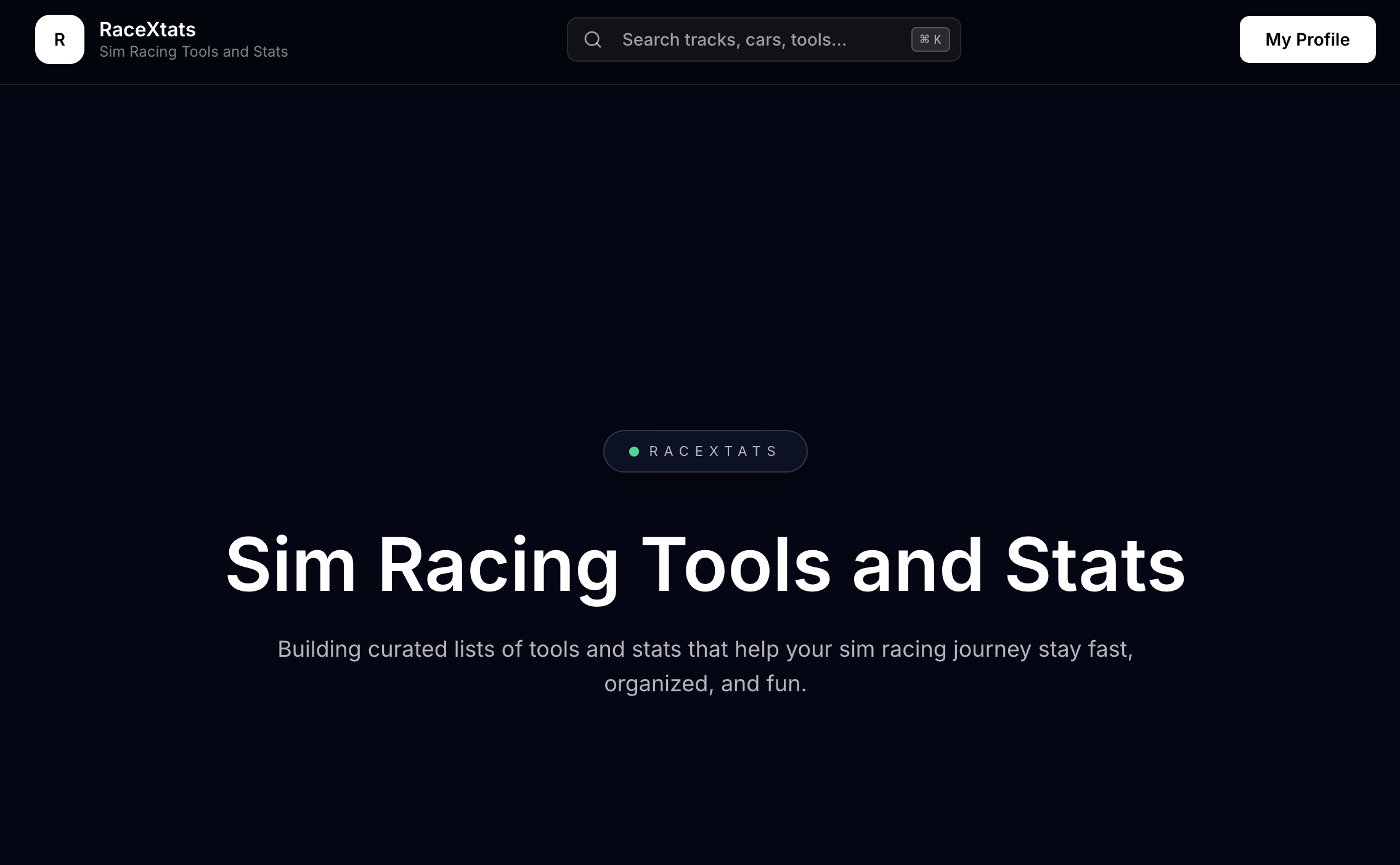 RaceXtats - Main product screenshot demonstrating key features and user interface
