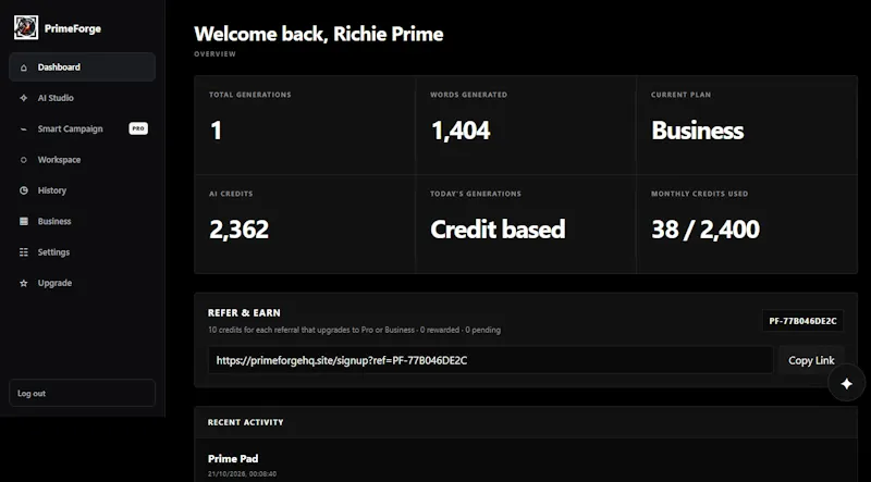 PrimeForge AI screenshot 2