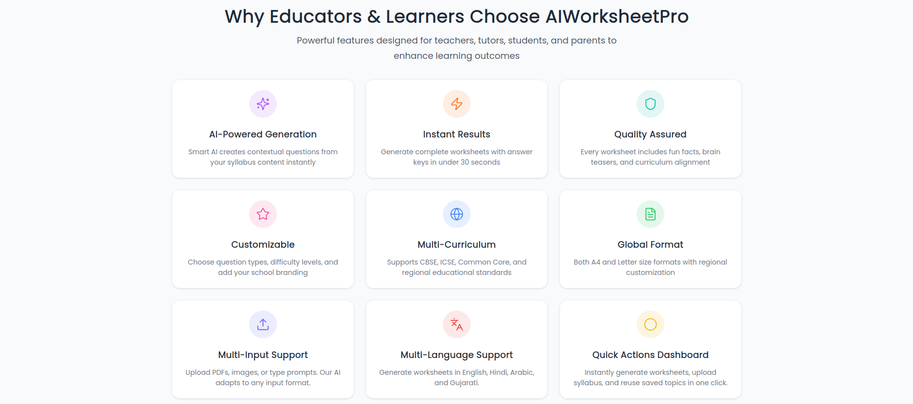Média AIWorksheetPro - 22 outils d'étude AI - Feuilles de travail instantanées et outils d'étude pour les classes 1-10 5