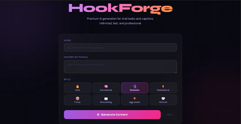 HookForge screenshot 2