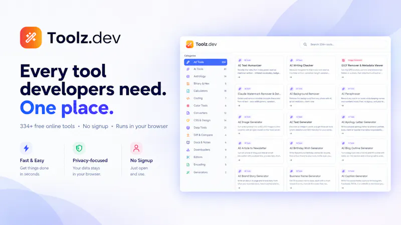 Toolz.dev screenshot 1