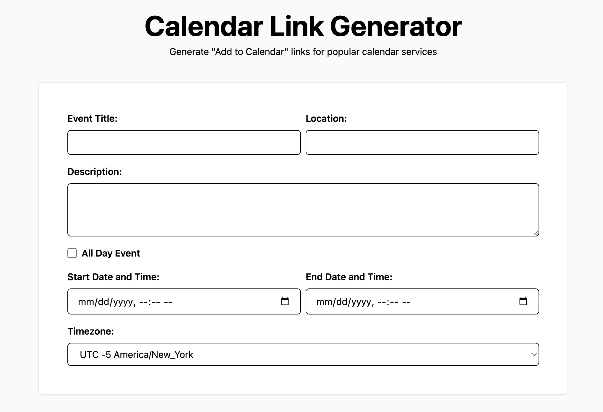 startuptile Calendar Link Generator-Add to calendar links for Outlook Apple & Google calendars