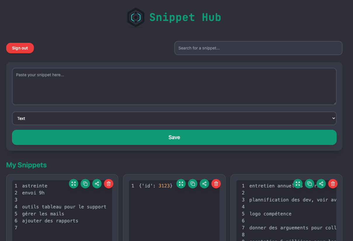 Hub di snippet - Condividi, scopri e gestisci i tuoi frammenti di codice media 1
