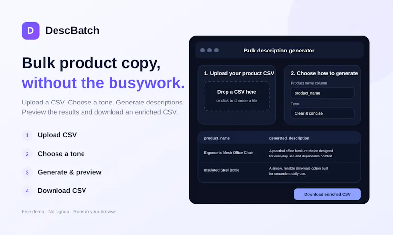 DescBatch screenshot 2