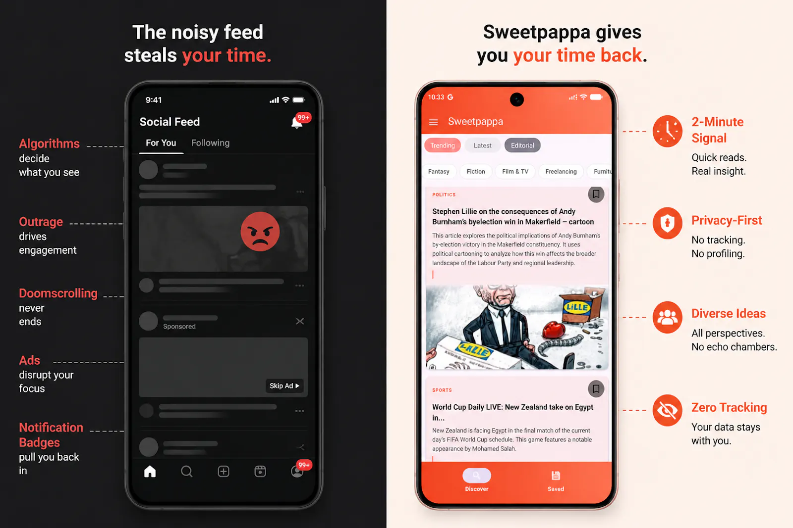 Sweetpappa - AI Curated News Feed screenshot 3