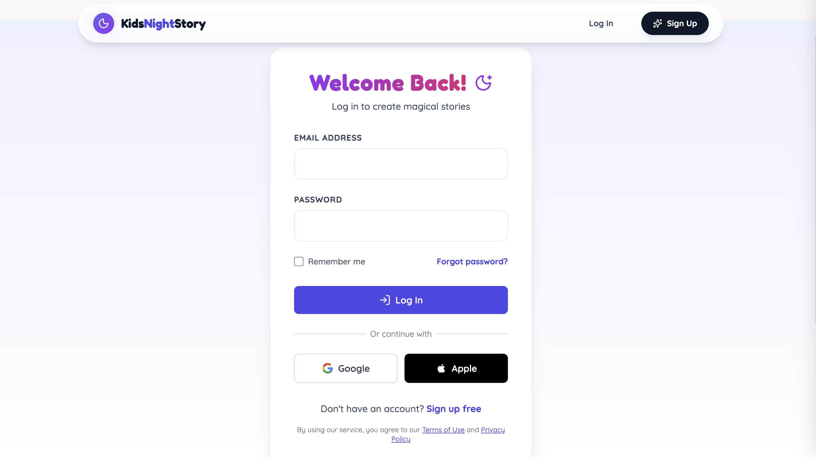 Kids Night Story - Screenshot 2 showing product features and functionality