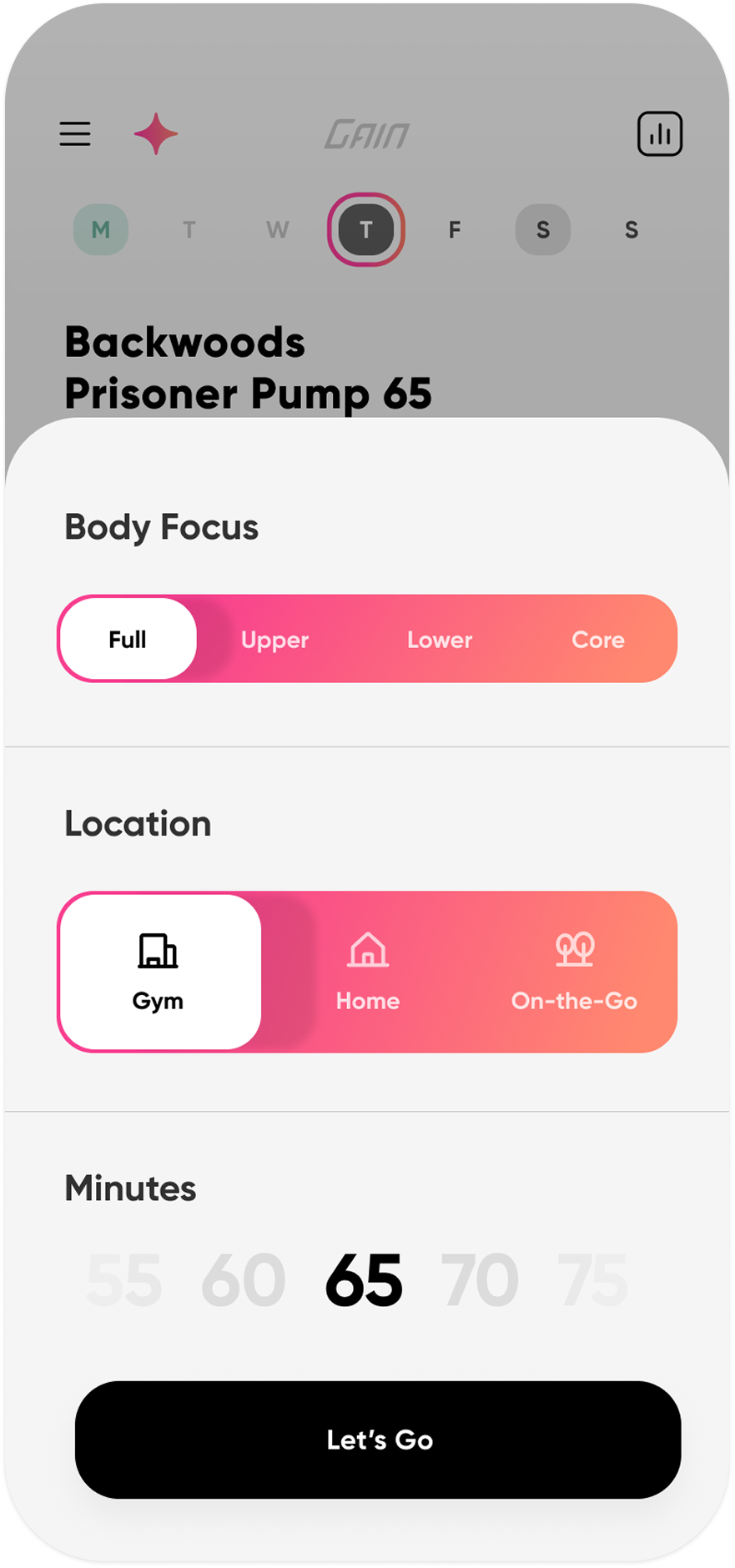 GAIN: AI Fitness Done Right - Main product screenshot demonstrating key features and user interface