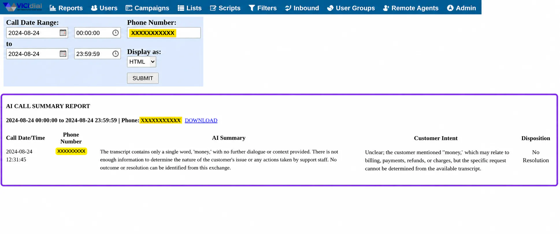 VICIdial AI Call Summary   gallery image