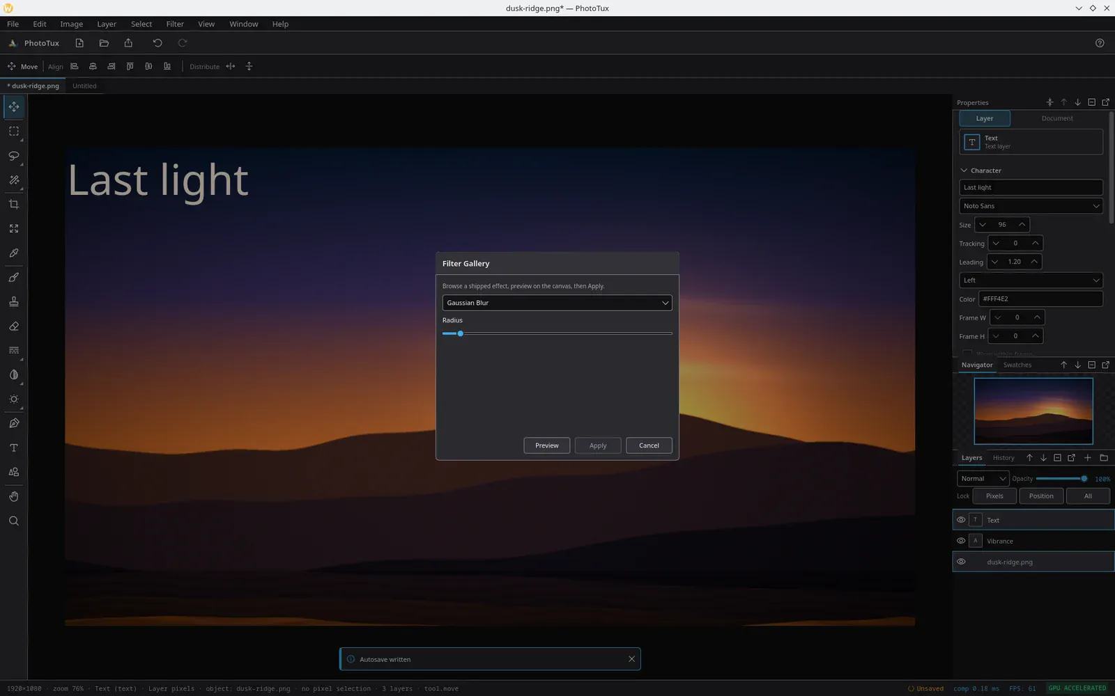 PhotoTux screenshot 8