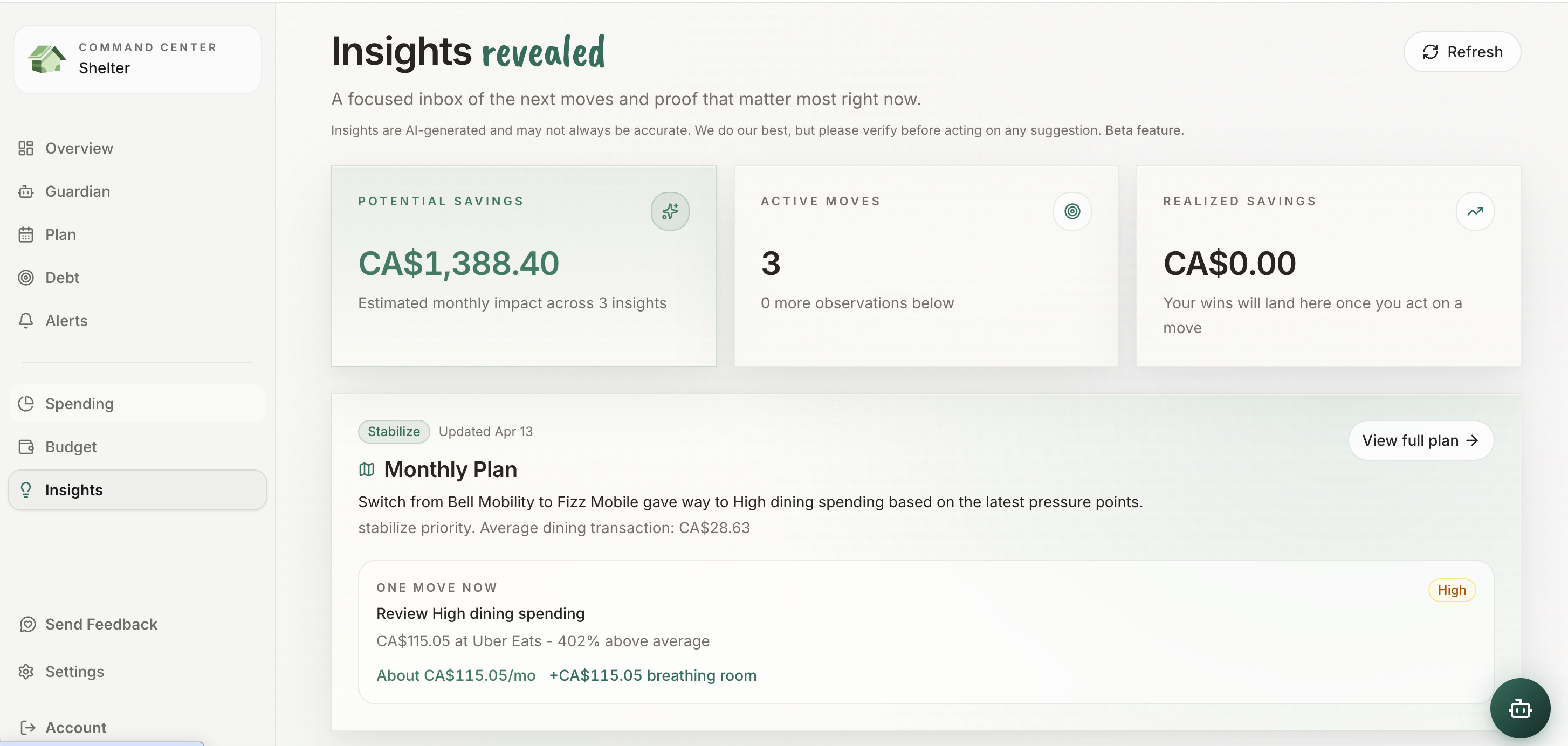 Shelter - Your AI Financial Guardian  gallery image