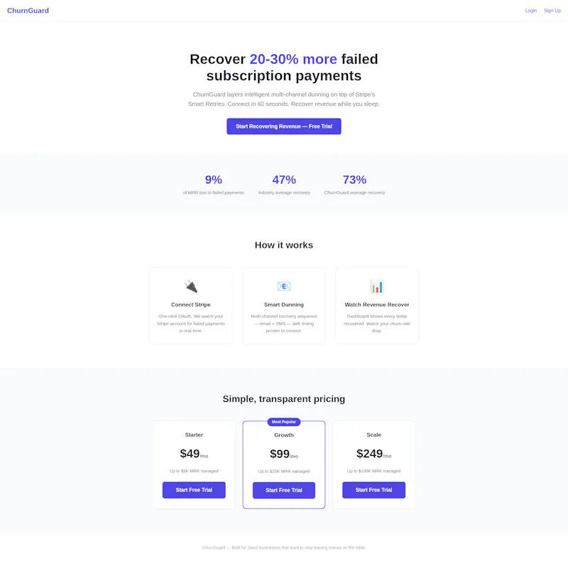 ChurnGuard Recover Failed Subs Payments screenshot 2