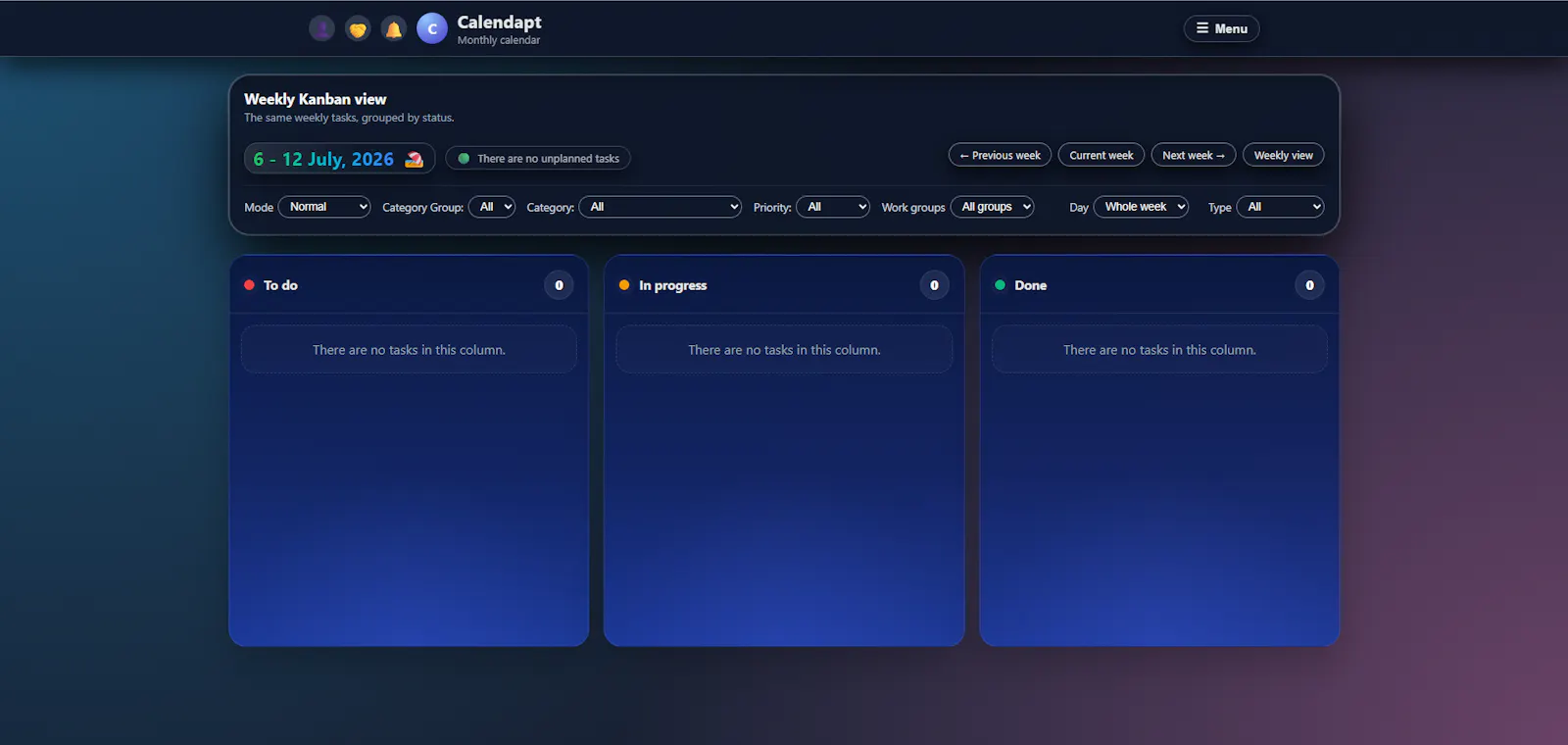 Calendapt screenshot 1