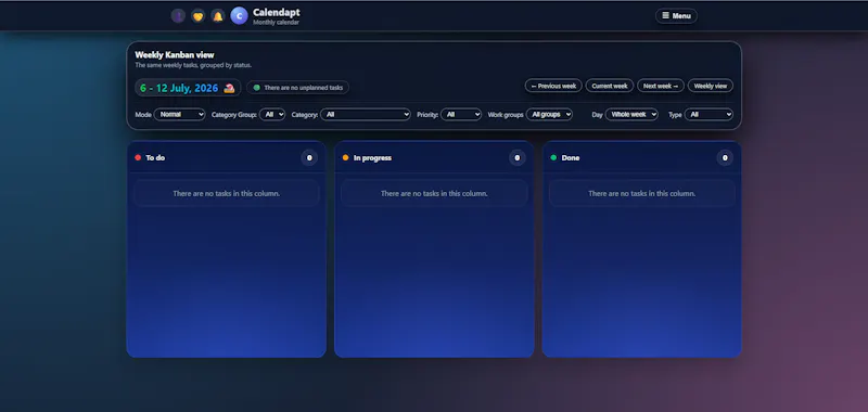 Calendapt screenshot 1