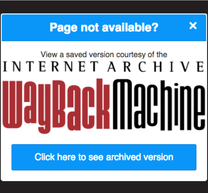 The Wayback Machine 404 Fixer gallery image