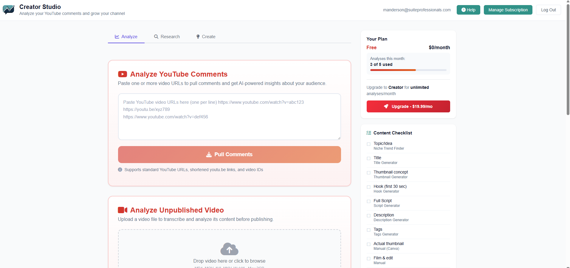 Insight's Creator Studio - Screenshot 3 showing product features and functionality