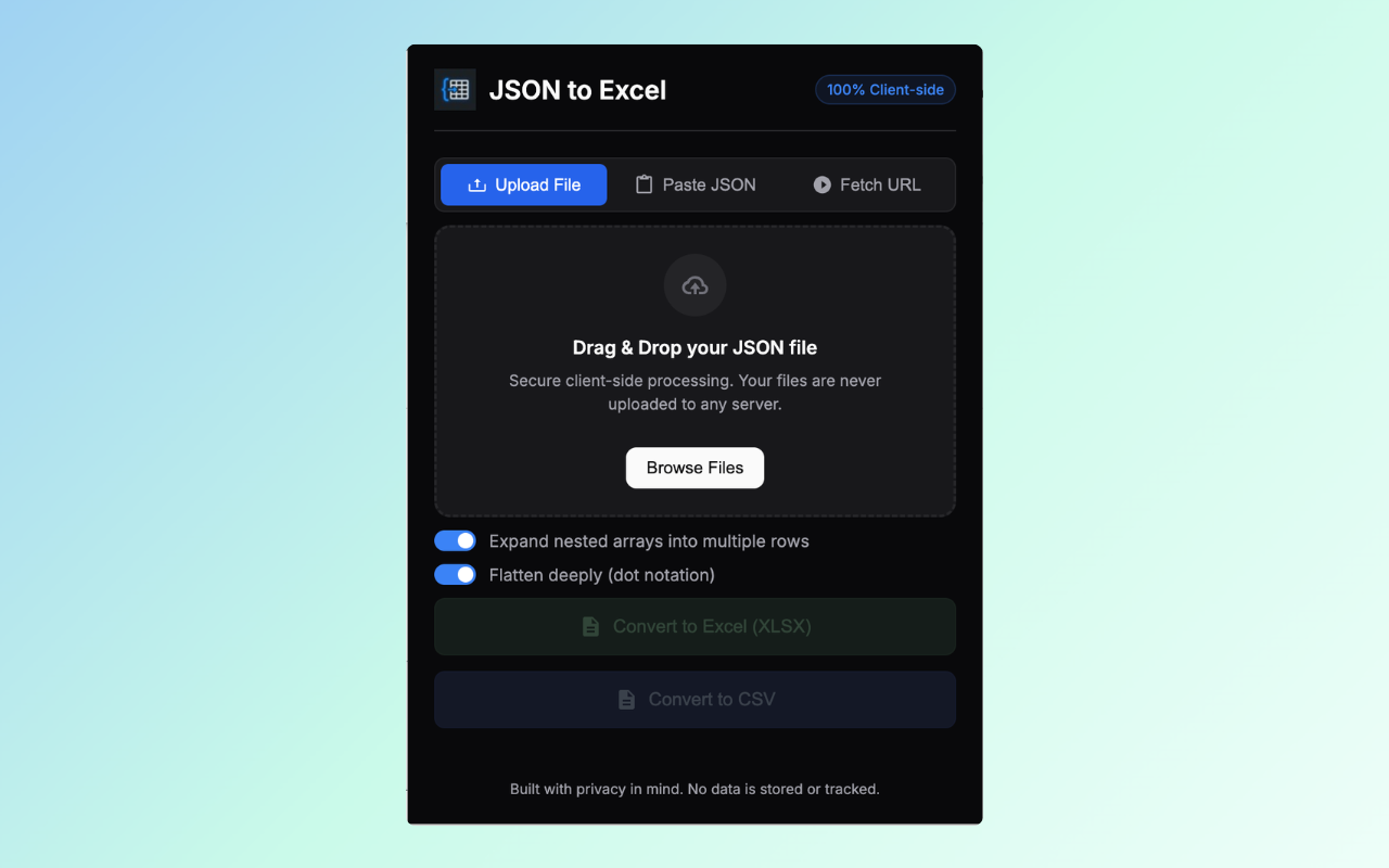 JSON to Excel Converter gallery image