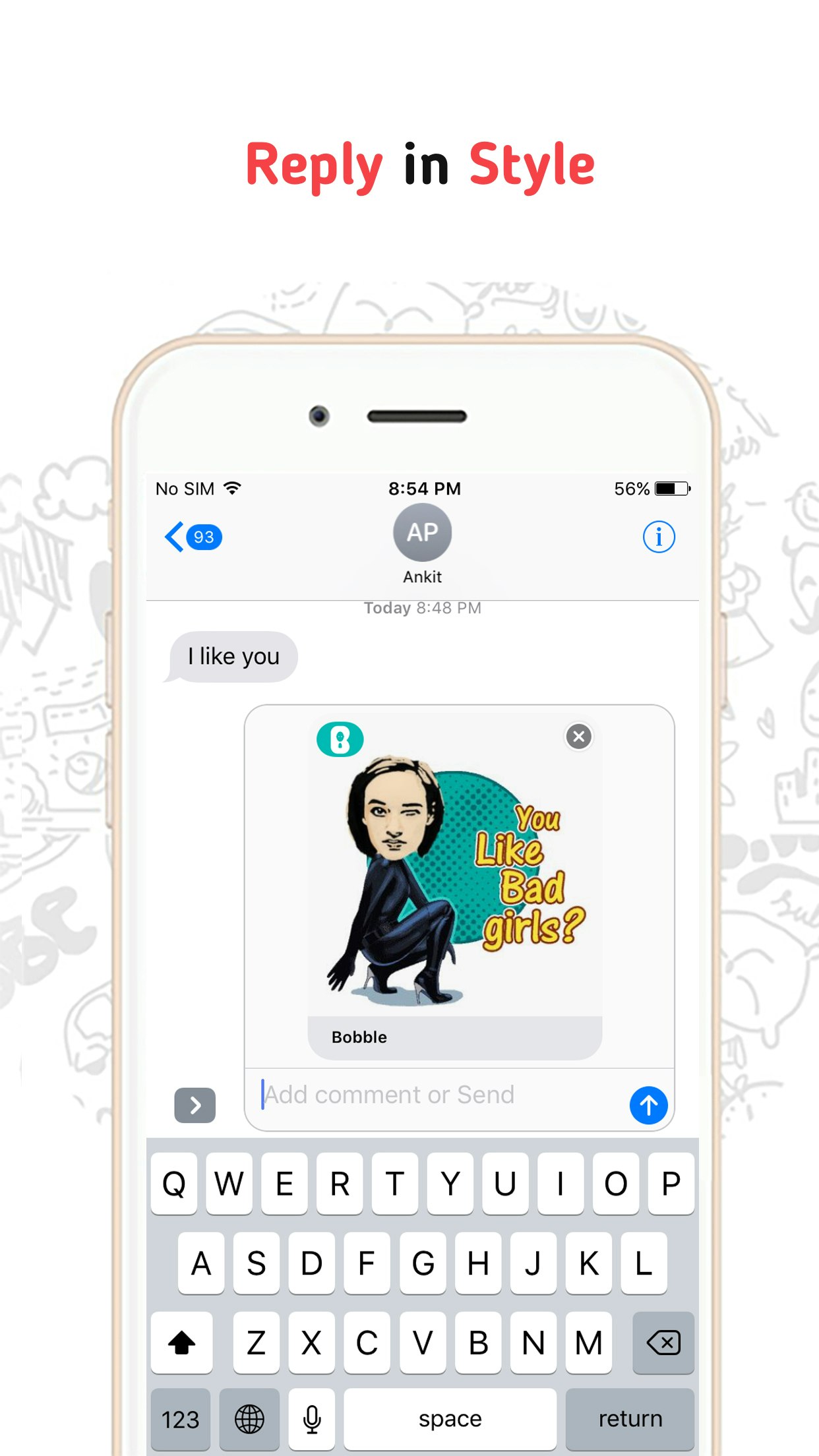 Bobble Stickers for iMessage gallery image