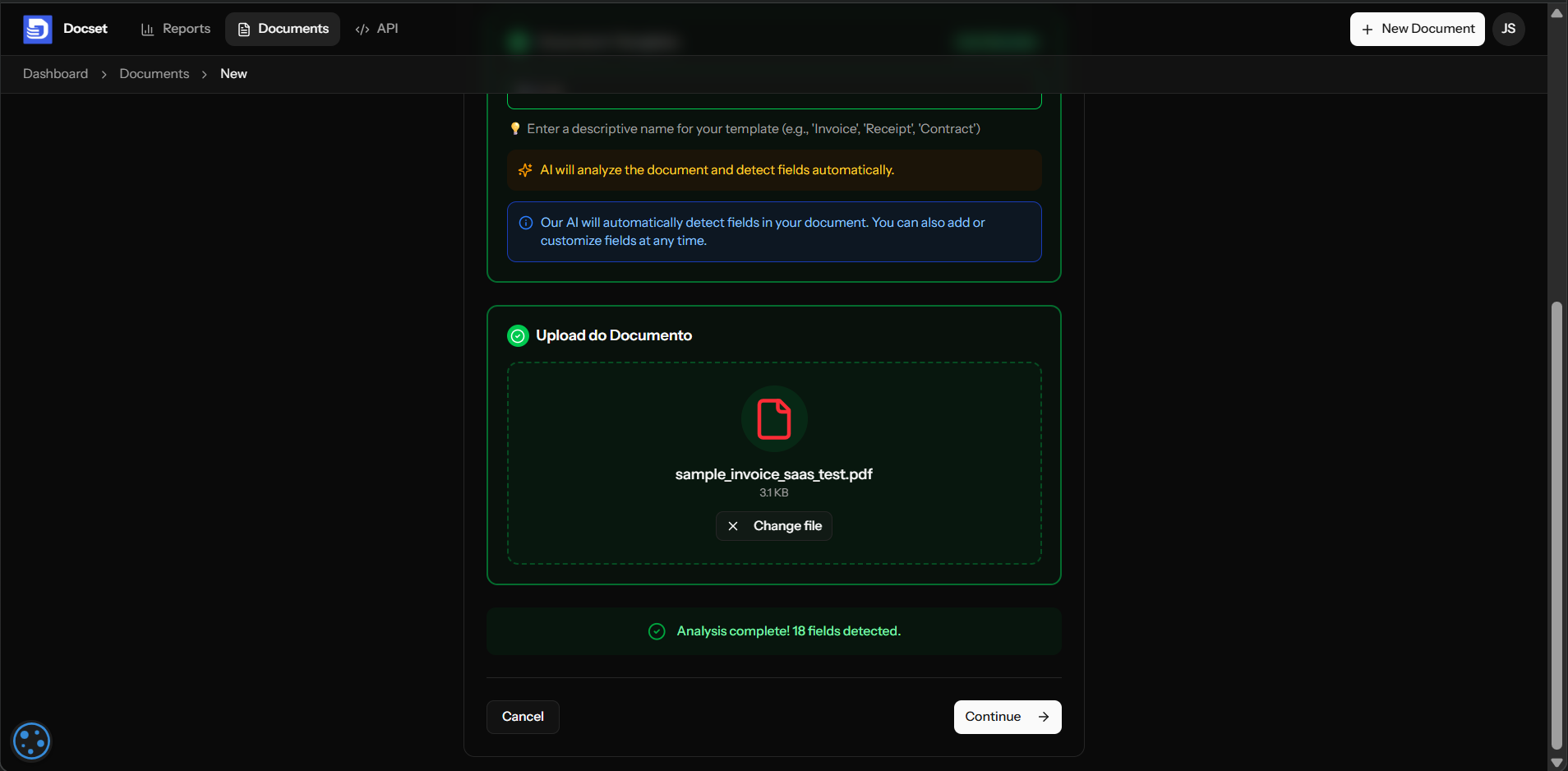 DOCSET - Main product screenshot demonstrating key features and user interface