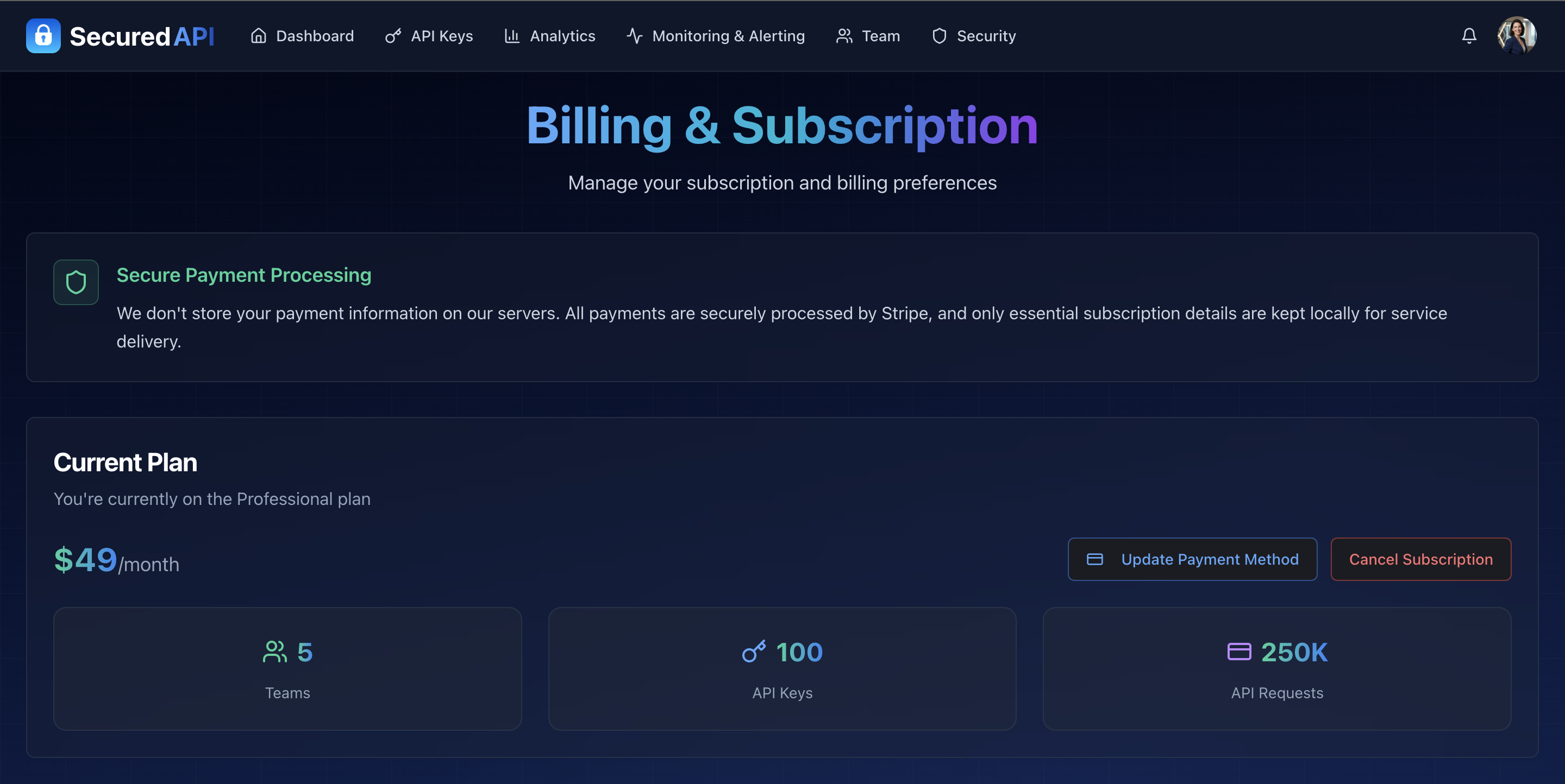 Secured API gallery image
