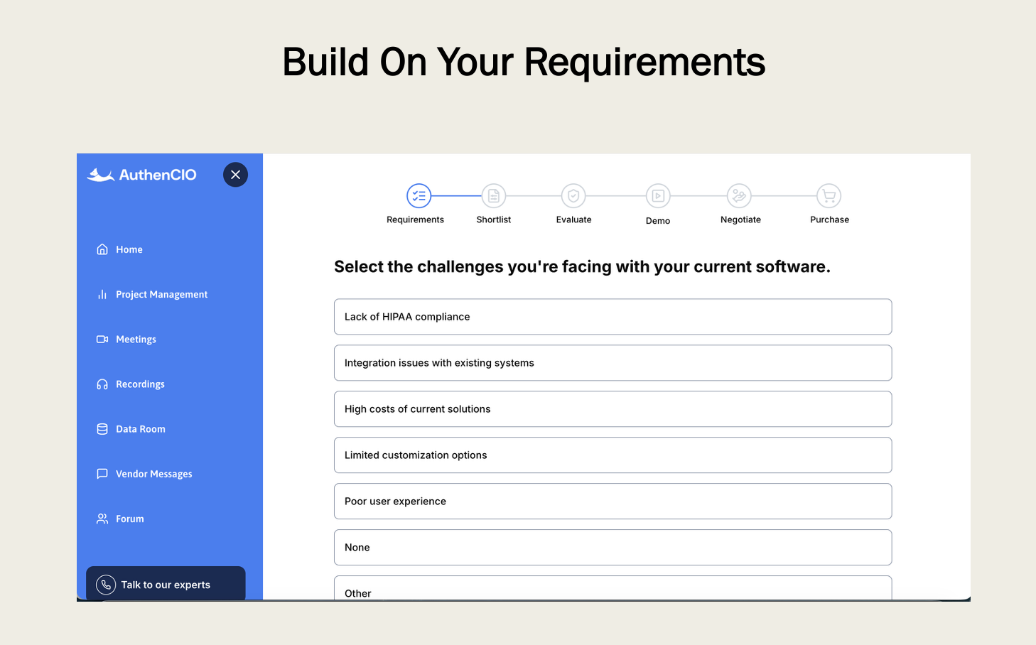 AuthenCIO - Screenshot 2 showing product features and functionality