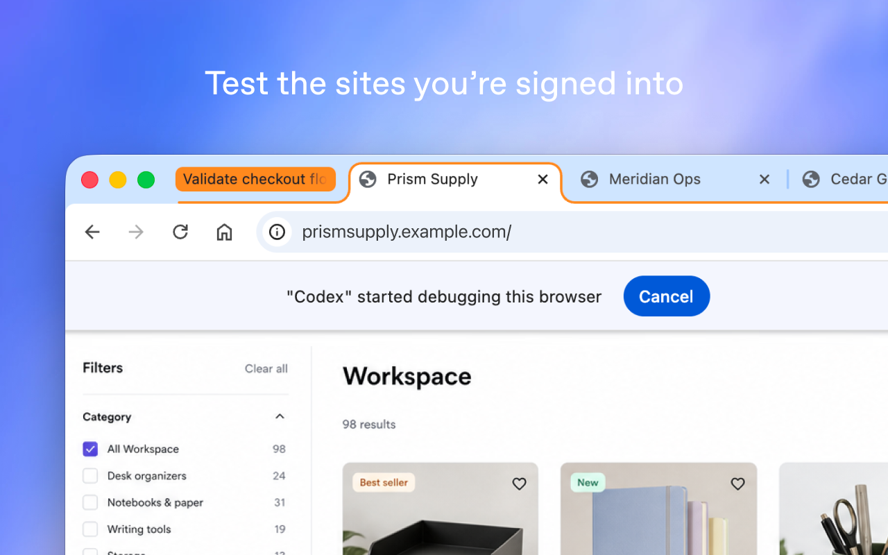 Codex in Chrome gallery image