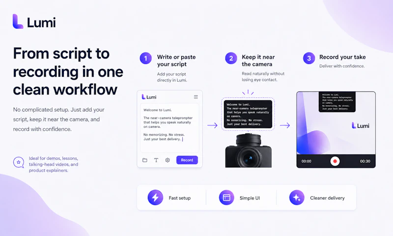 Lumi - Teleprompter + Recorder  screenshot 5