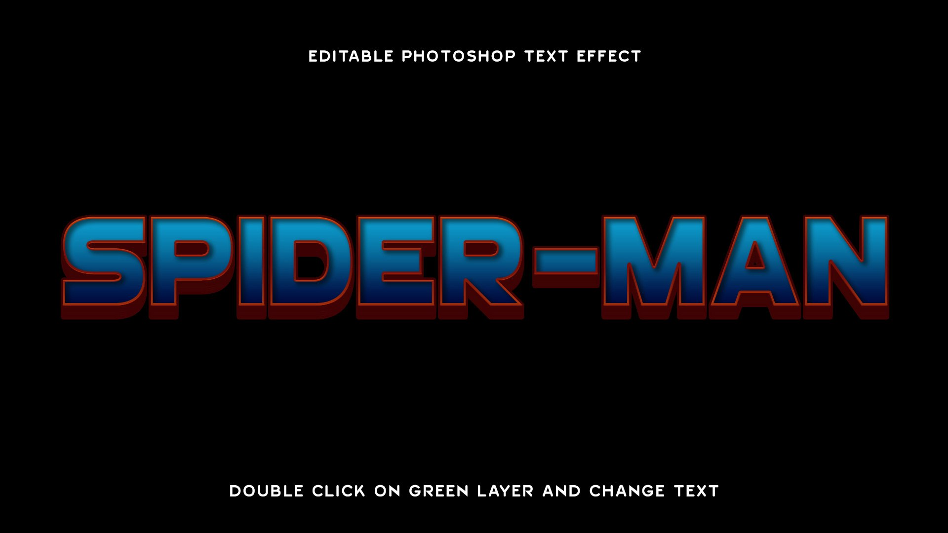 Spiderman 3D Text Effect gallery image