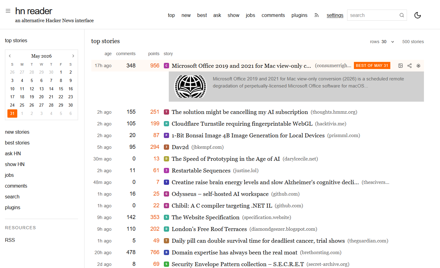 HN Reader