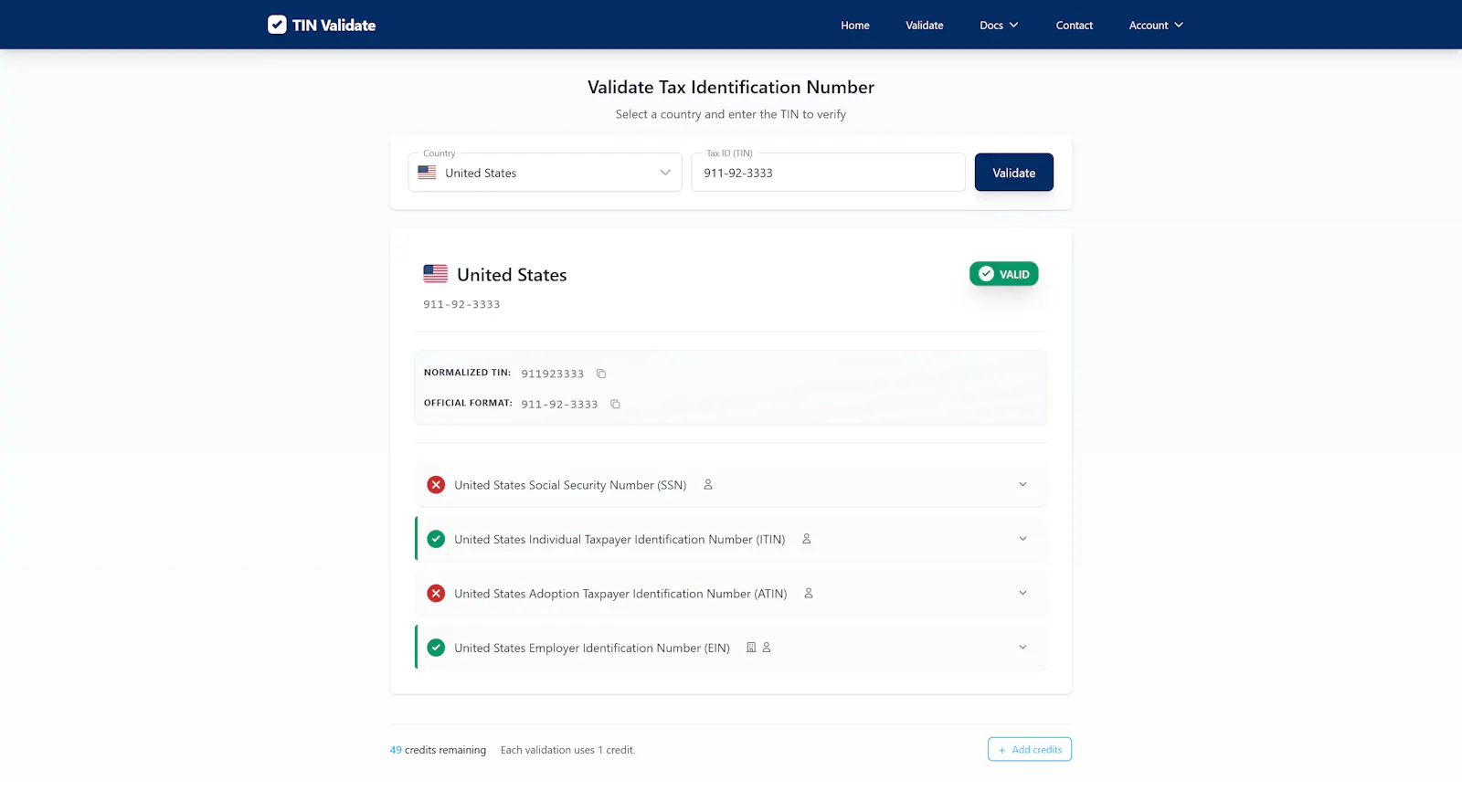 TIN Validate screenshot 5